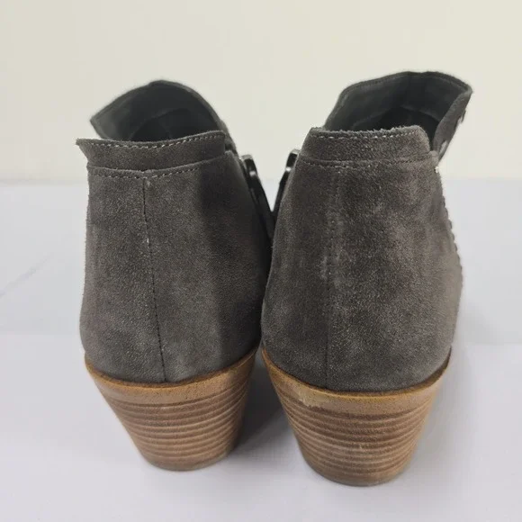 1 STATE Womens Dark Gray Suede Studded Ankle Booties Block Heel Pointed Toe 9.5M - Picture 4 of 7
